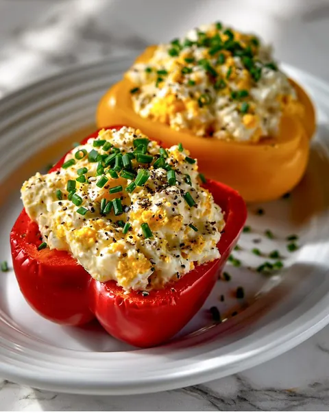 Bell peppers stuffed with egg salad