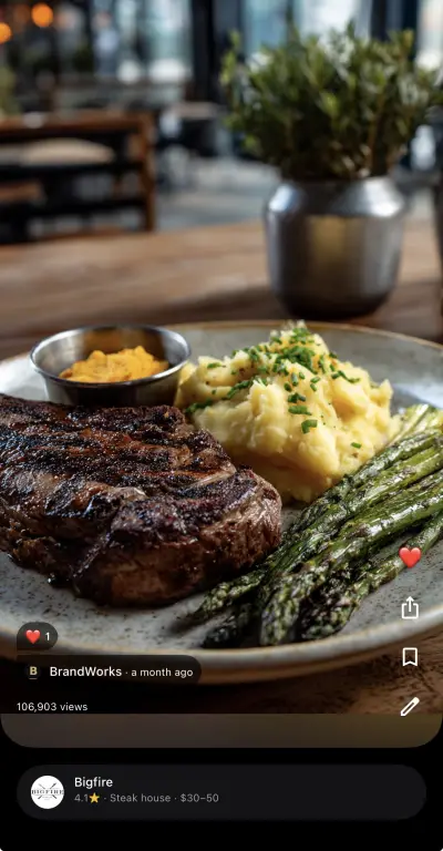 Bigfire Universal Orlando food photo — 106,903 Google Maps views by BrandWorks 2026