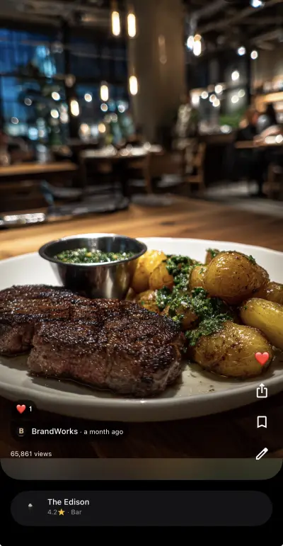 The Edison Disney Springs restaurant photo — 65,861 Google Maps views, BrandWorks 2026