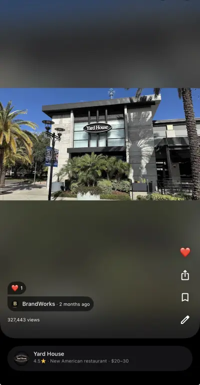 Yard House Orlando restaurant food photo — 327,443 Google Maps views by BrandWorks 2026