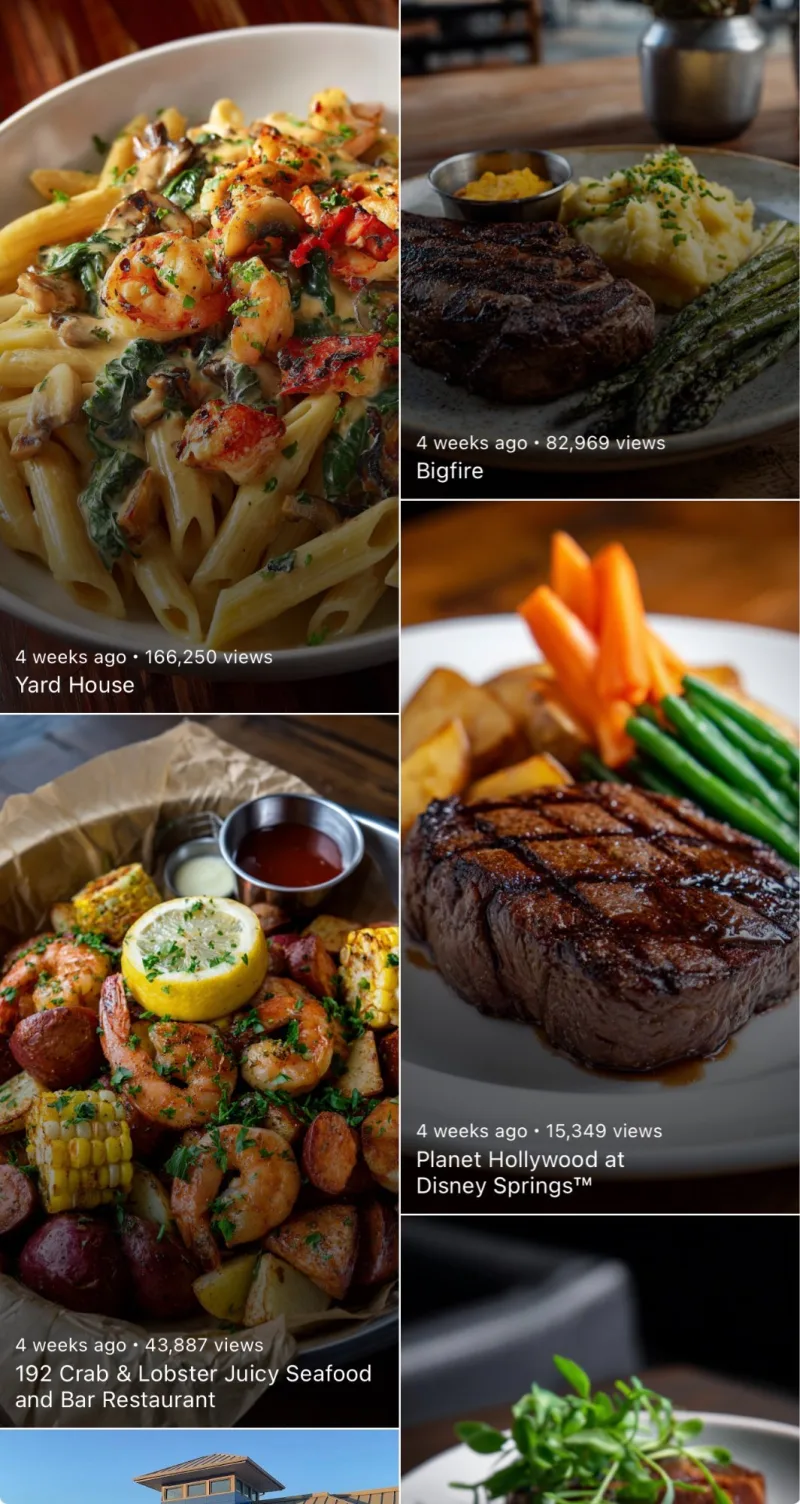 BrandWorks results dashboard — 308K total Google Maps views for restaurant clients Orlando FL 2026